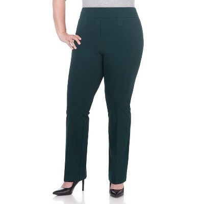 Rekucci Comfort Knit Bootcut Leg Pants for Curvy Women with Tummy Control
