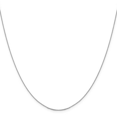 Black Bow Jewelry 0.85mm 14k White Gold Diamond Cut Solid Cable Chain Necklace