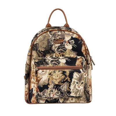 Signare USA Cat Design Brown Daypack Backpack