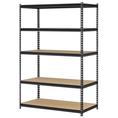 Muscle Rack 48"Wx24"Dx72"H Boltless Steel 5 Tier  Garage Storage Shelving Unit Black