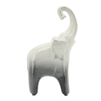 Sagebrook Home 11" Ceramic Elephant Sculpture - Contemporary Elephant Statue for Home or Office Decor