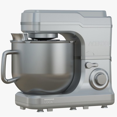 Stand Mixer, Portable Kitchen Mixer, Stainless Steel Bowl, Food Mixer with Dough Hook, Whisk, Flat Beater, Bread Cake Mixer