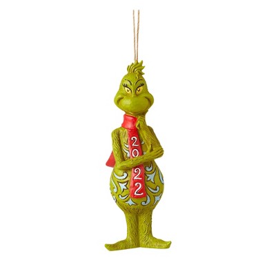 Jim Shore 5.0 Inch Grinch Dated 2022 Ornament Tree Ornament , Dr Seuss (1PC)