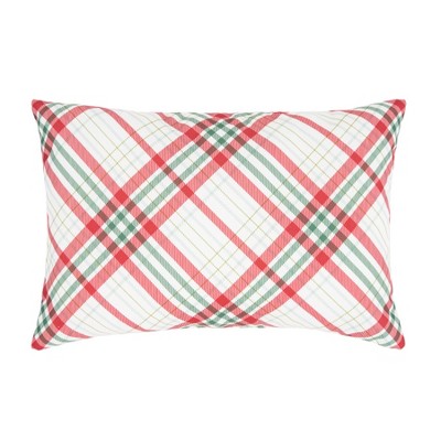 C&F Home Holiday Plaid Christmas Indoor/Outdoor Accent Pillow, 13" x 20"