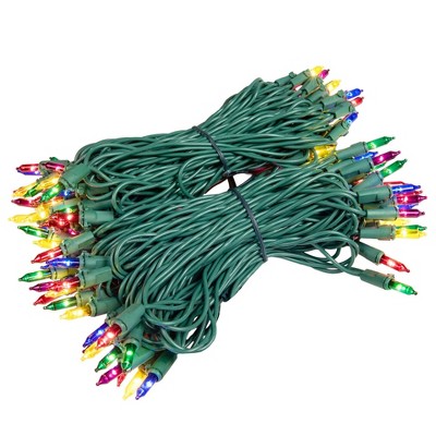 Novelty Lights RetroGlo LED Mini Lights 100 Light on Green Wire 50 Feet Long