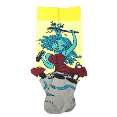 Medusa Having a Bad Hair Day Socks (Women's Sizes, Adult Medium) from the Sock Panda - Great for Halloween