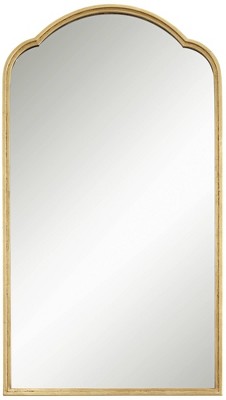 Uttermost Arch Top Rectangular Vanity Decorative Wall Mirror Modern Metallic Gold Iron Frame 24" Wide for Bathroom Bedroom House