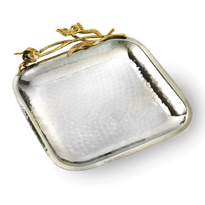 Jiallo Gold butterfly square tray-8 1/4"