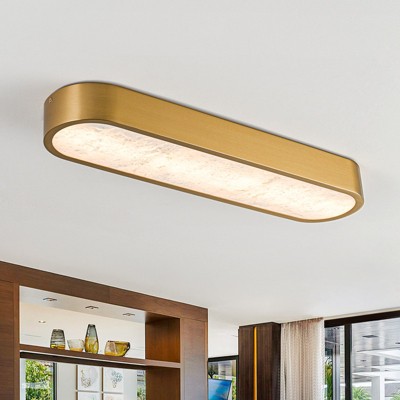 LLHZSY 23 3/5" Oval Flush Mount Ceiling Light with Marble-Black