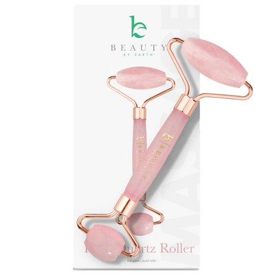 Beauty by Earth Rose Quartz Face Roller Skin Care Tools, Face Massager Roller