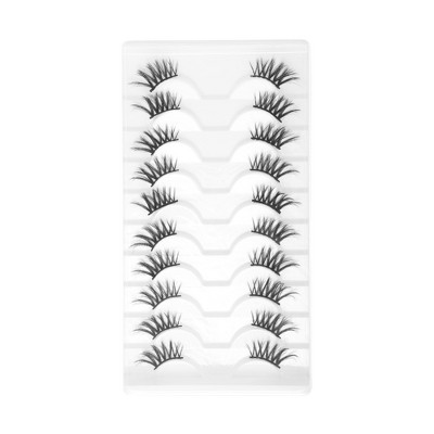 Unique Bargains Dense False Eyelashes J13 Black 10 Pair