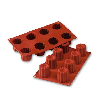 Silikomart Silicone Bakeware Bordelais 3.1 Oz, 2.17" Dia x 1.97", 8 Cavities