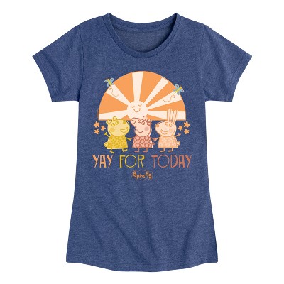 Girls' - Peppa Pig - Suzy Sheep and Rebecca Rabbit Yay For Today Fitted Short Sleeve Graphic T-Shirt