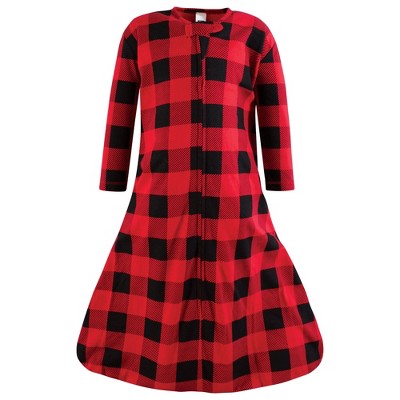 Hudson Baby Unisex Long Sleeve Cotton Jersey Sleeping Bag, Buffalo Plaid