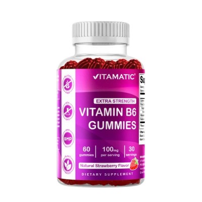 Vitamin B6 100mg - Strawberry Flavor - 60 Gummies