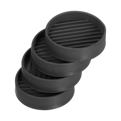 Unique Bargains Round Non-Slip Furniture Leg Floor Protectors for Bed Stopper 4 Pcs 2'' Black