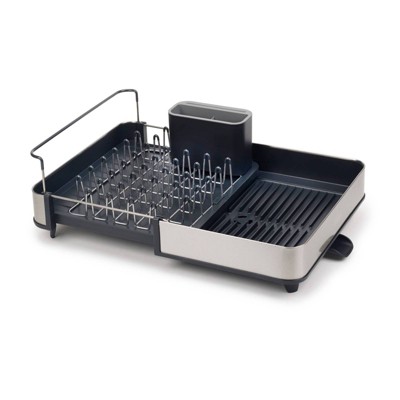 Joseph Joseph Extend Steel Expandable Dish Rack with Draining Spout - Gray: Stainless Steel & Plastic Drying Rack