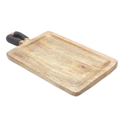 HomeRoots Set of Two Brown Solid Wood Cheese Boards