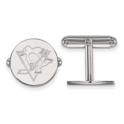 Black Bow Jewelry Sterling Silver Pittsburgh Penguins NHL Cuff Links
