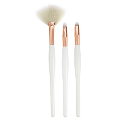 Unique Bargains Makeup Brushes and Sets White 3 Pcs