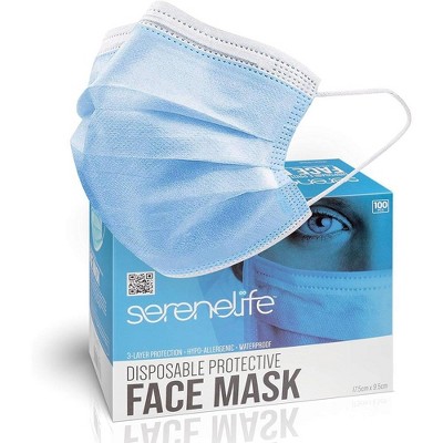 SereneLife 3 Layer Disposable Face Mask