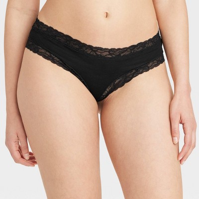 Women's Cotton Blend Cheeky Underwear with Lace - Auden™