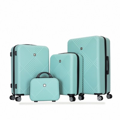 2/4pcs Luggage Set, ABS Lightweight Suitcase with 14" Makeup Box and Spinner Aircraft Wheels (14/20/24/28 Inch) 4S -ModernLuxe