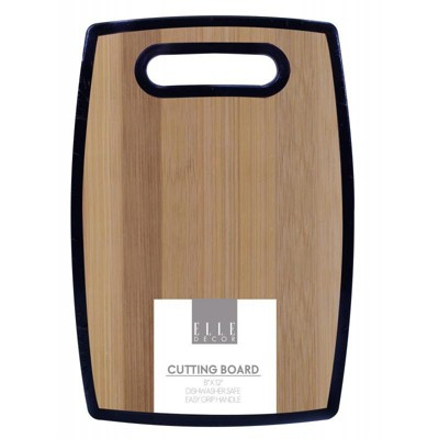 8" x 12" Kitchen Cutting Board with Handle, Durable Bamboo-Designed Plastic Cutting Board, Dishwasher Safe, Portable, and Stylish Kitchen Essential