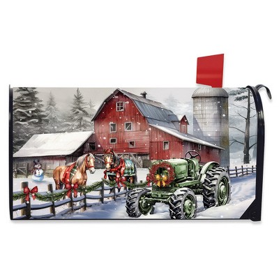 Briarwood Lane Mailbox Cover  - Standard Size - Christmas on the Farm For Christmas Mailbox Cover