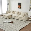 Mocamel modular combination sofa, comfortable cloud sofa, Ottoman-style combination sofa, Chenille sofa, deep seat sofa with cushions - 3 of 4