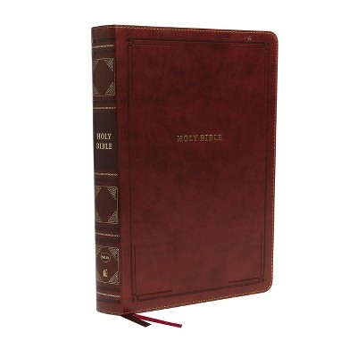 Nkjv, Reference Bible, Super Giant Print, Leathersoft, Brown, Red Letter Edition, Comfort Print - Large Print by  Thomas Nelson (Leather Bound)