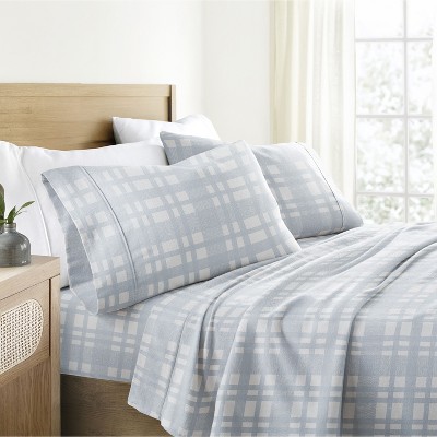 Classic Plaid Cotton Flannel Sheets,  4PC Super Soft Bed Sheets, Easy Care, Classic Plaid Design - Becky Cameron