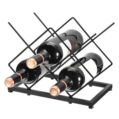 Unique Bargains Countertop Freestanding Geometric Design Space-Saving Wine Rack