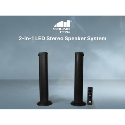 SOUND PRO SPG-1750 2-in-1 LED Stereo Speaker System with Bluetooth and RGB Lighting Effects