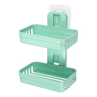 Unique Bargains Plastic Soap Dish Keep Soap Dry Soap Cleaning Storage Drill Free Soap Holder for Home Bathroom Kitchen 1 Pc