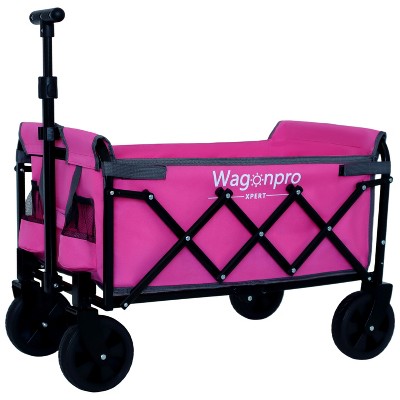 Expandable Dual-Layer Utility Wagon with 100% Extra Space - Grocery CartPink