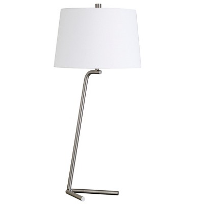 Hudson and Canal 28.5" Tall Tilted Table Lamp with Fabric Shade