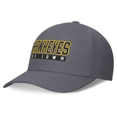NCAA Iowa Hawkeyes Cotton Twill Snapback Hat: Adjustable Gray Baseball Cap