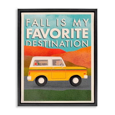 Stupell Industries Vintage Fall Favorite Destination Floating Frame Canvas Art