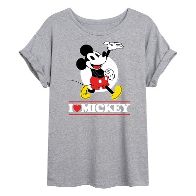 Women's - Disney - I Love Mickey Oversized Graphic T-Shirt