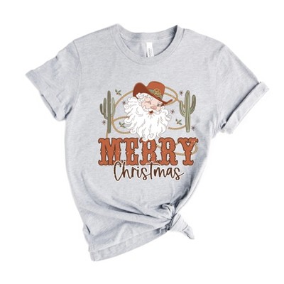 Simply Sage Market Women's Cactus Western Santa Short Sleeve Graphic Tee