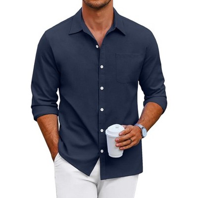 COOFANDY Men's Oxford Shirt Long Sleeve Casual Button Down Shirts