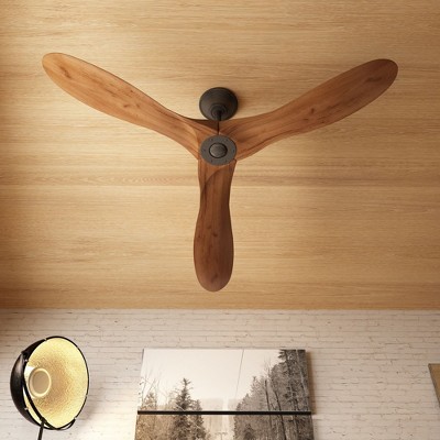 Famapy 60" Solid Wood Ceiling Fan with Remote Control, 6-Speed & Reverse Function