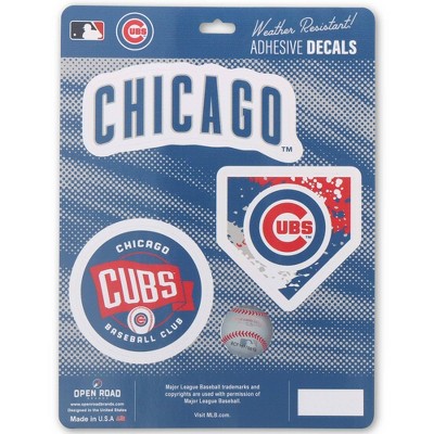 MLB Chicago Cubs Sticker Decal - 3pk: Vinyl Wall Sign Panels