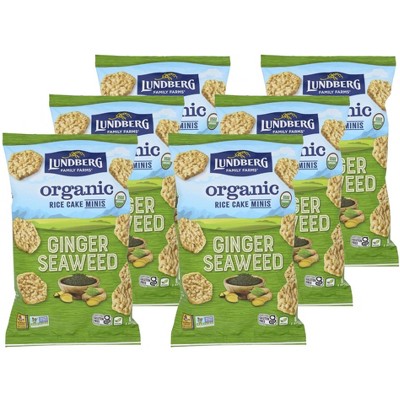 Lundberg Organic Ginger Seaweed Rice Cakes Minis - Case of 6/5 oz