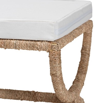 bali & pari Maliyah Seagrass Ottoman Natural Brown