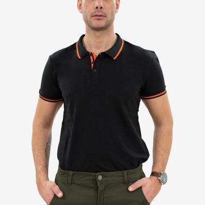 X RAY Men's Short Sleeve ribbed cuffs Polo Shirt