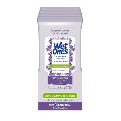 Wet Ones Antibacterial Hand Wipes Lavender - 10pk/20ct