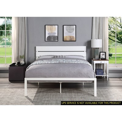 Queen Size Metal Platform Bed with Headboard for Bedroom