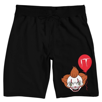 IT (2017) Pennywise with Balloon Men's Black Graphic Sleep Shorts